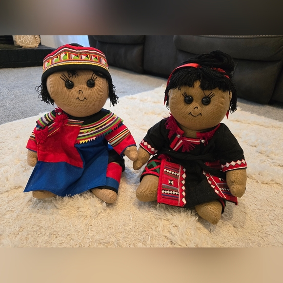 Beautiful Handmade Etnic Tribal 14" Dolls Set of 2 - Picture 2 of 8